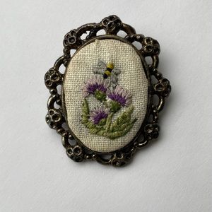 Vintage Hand Stitched Brooch/Pendant